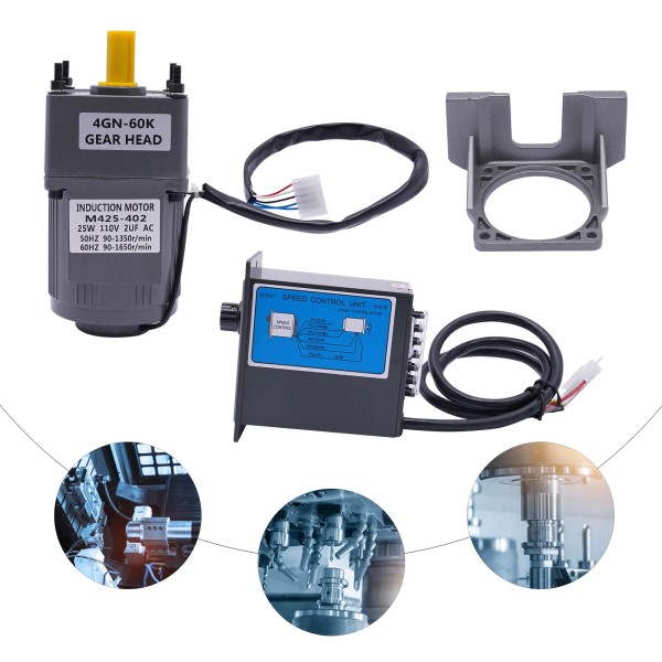 TBVECHI AC 110V Electric Gear Motor Variable Speed Reduction Controller
