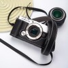 DBZZ E-P7用本革ハーフケース, メタル底板付き OLYMPUS PEN用 ブラック