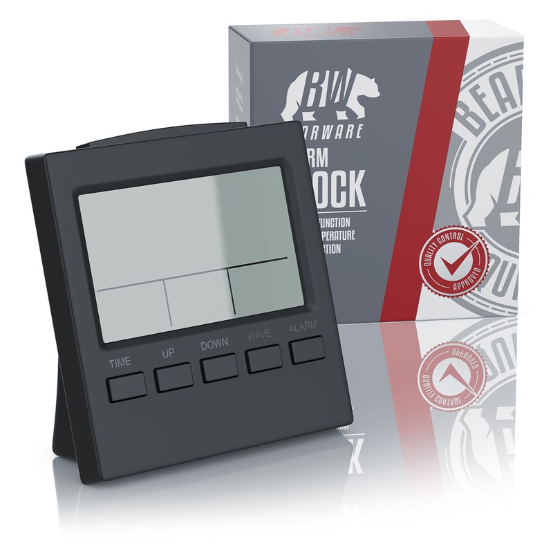 CSL - Funkwecker digital mit Temperaturanzeige - DCF-Funkuhr Reisewecker -