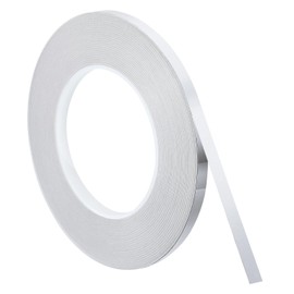 QUARKZMAN Metallisches Band, 0,31 Zoll x 164 ft Selbstklebendes metallisiertes Polyesterfilm-Band Wasserdichtes Glänzendes Washi-Band für Grafikkunst Basteldekoration, Glanz Silber