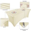 Ocves Stretch Tablecloth 6ft Spandex Table Covers Polyester Fitted Rectangular