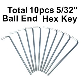 ZDingTech 10pcs 5/32 Ball End Allen Wrench sets,5/32" Hex Key Wrench set,allen key Door Key L Shaped hex wrench set with Long Arm.