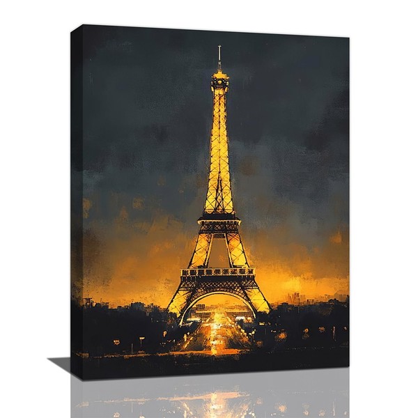 Olivine Eiffel Tower Wall Art, Paris Pictures Wall Decor, Black