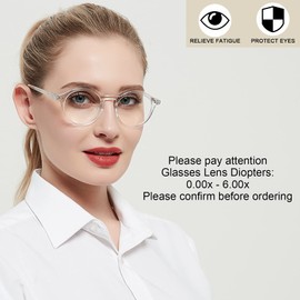 WEMOOTANTS Round Reading Glasses Women Retro Nerd Readers Lightweight 1.00 1.25 1.50 1.75 2.00 2.25 2.50 2.75 3.00 3.25 3.50 3.75 4.00 5.00 6.00 (Transparent, 375)
