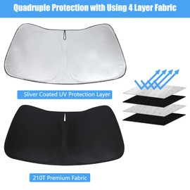 HOHUIGO Windshield Sun Shade for Toyota Camry 2024 2023 2022 2021-2018 Accessories Front Window Sunshade Fit LE XLE Hybrid SE XSE Sedan Sun Visor UV Protector Heat Shield Cover