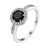 Sterling Silver 1 Carat Round Cut Black Gemstone Cubic Zirconia