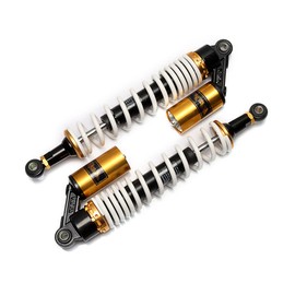 Hegeiis 400mm 15.75 inch 8mm Spring Universal Motorcycle Air Shock Absorber Rear Suspension ATV Quad Scooter Dirt Bike For 50cc 75cc 90cc 125cc 150cc 250cc 300cc White Gold
