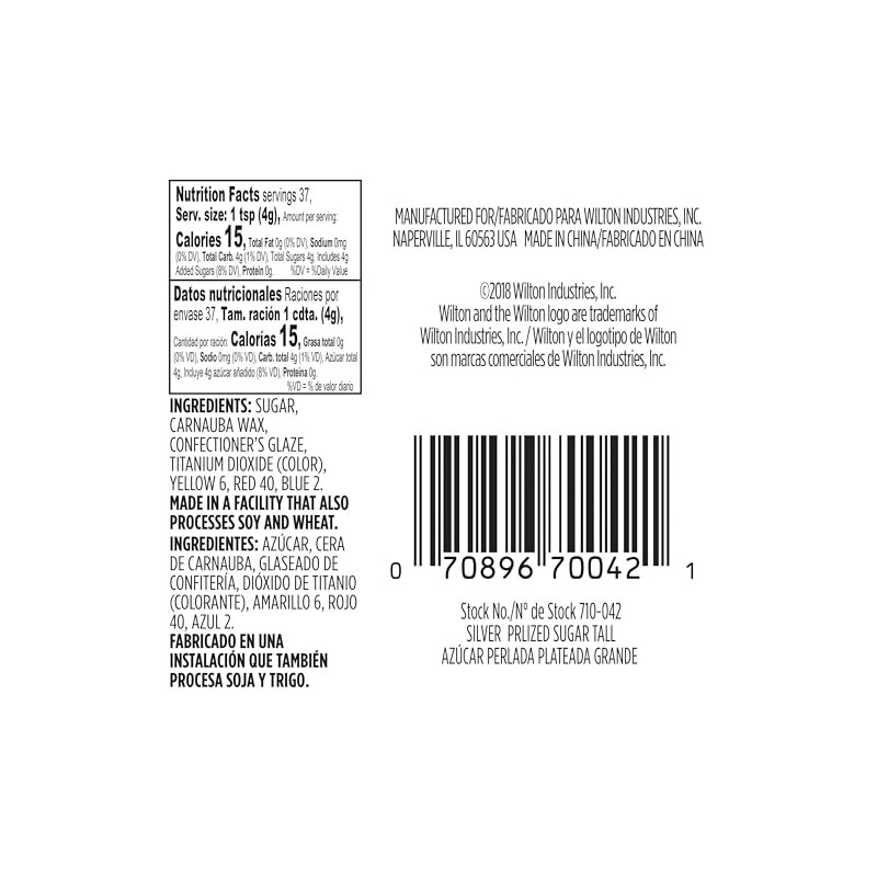 Wilton Pearlized Sugar Food Decorative, Silver, 5.25 oz