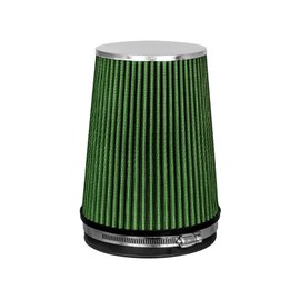 Mortar Aftermarket Auto Air Filter – 6 In Flange ID Car Enthusiast Class Universal Cold Air Intake Gulps in More Air for More Engine Power & Passionate Induction Sound, Length 8 In, Green
