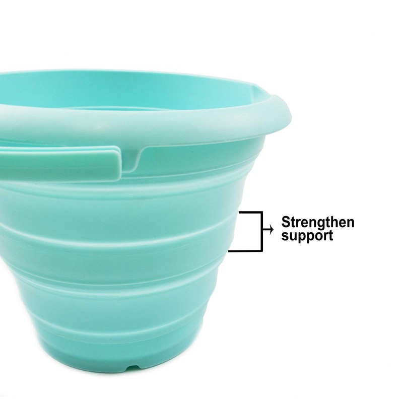 SAMMART 5L (1.32 Gallon) Collapsible Plastic Bucket - Foldable Round