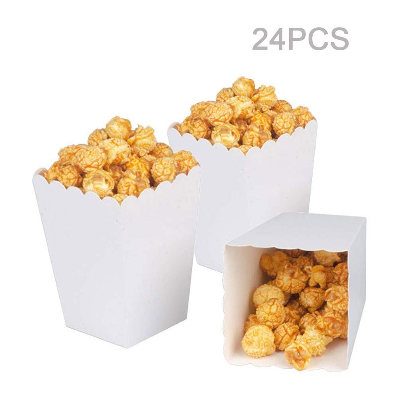 AimtoHome AimtoHome White Popcorn Boxes Mini Paper Popcorn Box Cardboard