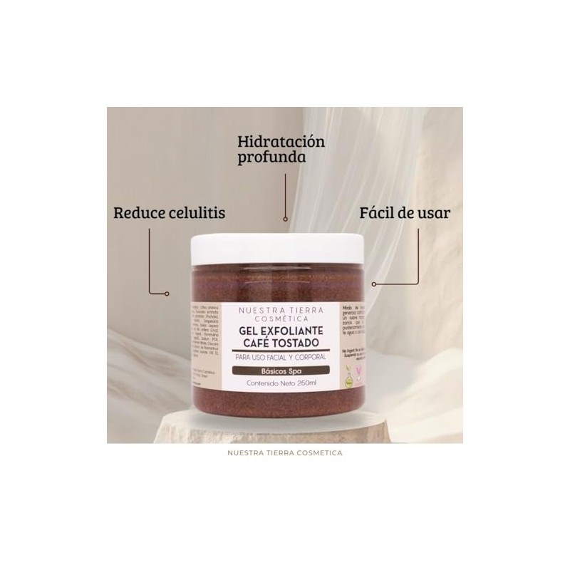 Gel Exfoliante de Café Tostado Anti-celulitis 250ml
