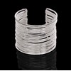 T Waikikaku Coil Women's Wide Silver Casual Accessory Bangle, Zinc,