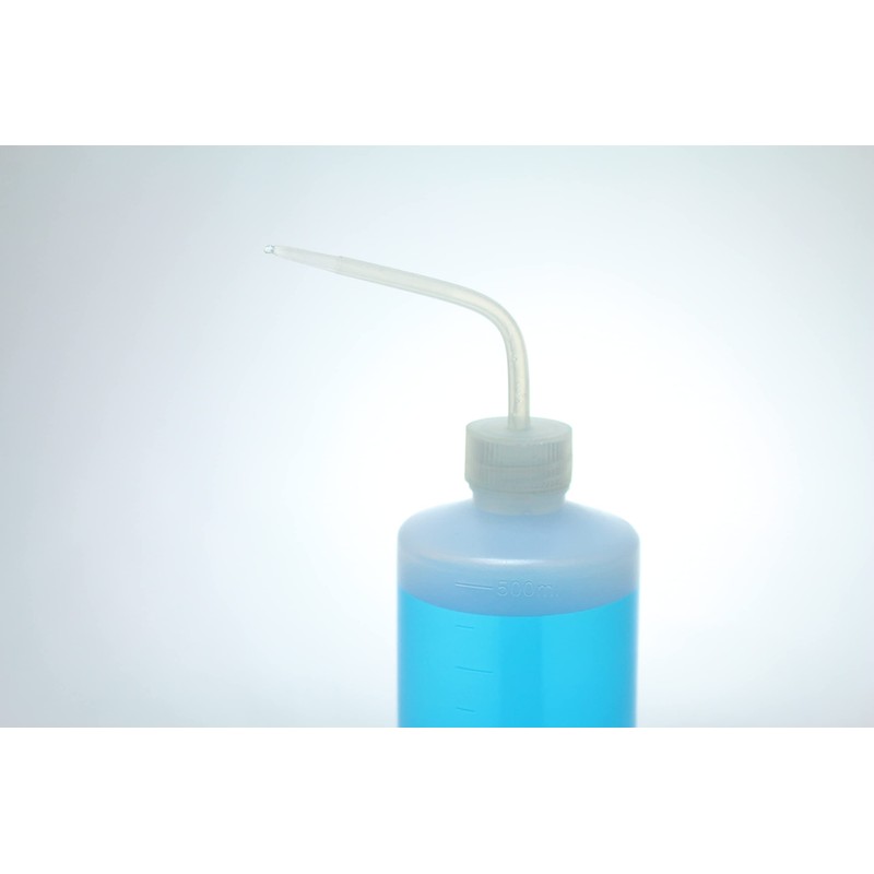 Wash Bottle Set, HDPE Plastic, Transparent White, One Red Cap