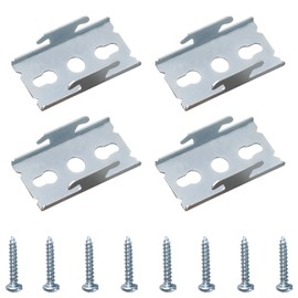 Kowibcl 4 Pcs Double Curtain Rod Bracket Curtain Rod Hooks, Curtain Rod Holders with Screws, Wall Mounted Double Curtain Rod Hangers Hooks for Home Office