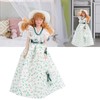 1:12 Miniature Porcelain Doll, 15.5 x 5 cm, Green Dress