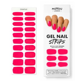 MoYou London Semi-Cured Gel Nail Strips, Nail File and Cuticle Stick Wooden - 20 Pack - Gel Wraps for Nails - Salon Quality Manicure Set & Pedicure Accessories, Tortoiseshell