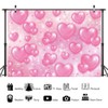 6x4ft Pink Hearts Backdrop 90s backdrops for Photoshoot,Baby Shower,Birthday,Valentine's Day