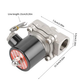 12V DC 3/4" Normally Closed Electric Solenoid Valve Stainless Steel Two-way pipeline valve Tube Connect Flow Switch Electric Solenoid Air Valve Air Water Solenoid Valve for Water Control