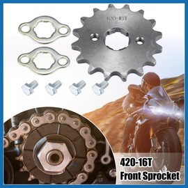 A ABSOPRO 420 16T 20mm Motorcycle Front Engine Sprocket for Mini Bike ATV Item Replacement