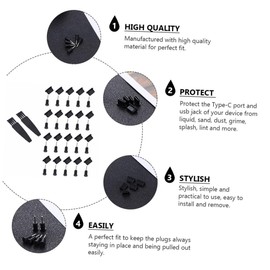 Tofficu 20 Pairs Type C Dust Plug Earphone Stoppers with Brush Protection for Headphone Jack Micro USB Ports Random Style Easy Install Durable Design