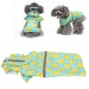 Pet Rain Jacket Duckling Pattern Waterproof Reflective Adjustable 4 Legs