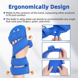 TYYIHUA Resting Hand Splint, Stroke Hand Therapy Equipment, Hand Brace with Finger Support for Stroke Recovery Patients, Carpal Tunnel Syndrome, Arthritis, Tendinitis, Metacarpal Breaks