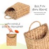 Woven Hanging Water Hyacinth Basket, Hanging Wall Wicker Basket, Handmade