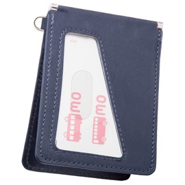 Blue Sincere Pass Case, Leather, Unisex, Folded, 5 Pockets, 8 Colors, Gift Box Included - blue -