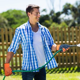 DS Safety Waterproof Work Gloves Hycool Grip Working Gloves L6201(Orange) (1, XL)