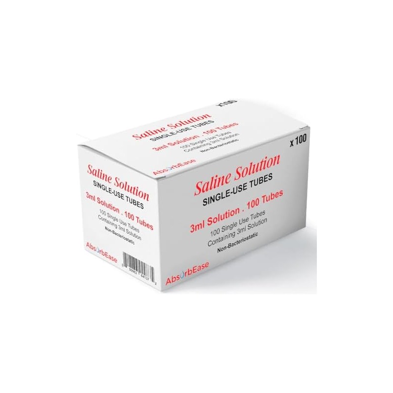 Solución salina de 3 ml cada una, 100 por caja