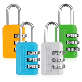 Fanshiontide 4Packs Luggage Locks 3 Digit Combination Padlock Codes with Alloy Body for Suitcase Travel Bag Gym Shed Bike Locks