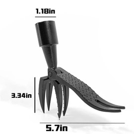 CNSYZX High Hardness Weed Pulling Tool - Manual Stand Up Weed Puller Tool Head Replacement - 4-Claw Steel Head Design, Black