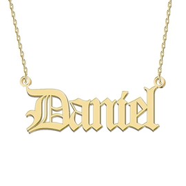 BeautyLiLi Old English Initial Pendant Necklace Brithday Ideas for Women Mom Wife Bridesmaid Daniel