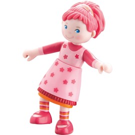 HABA Little Friends Lilli - 4" Bendy Girl Doll Figure with Pink Hair
