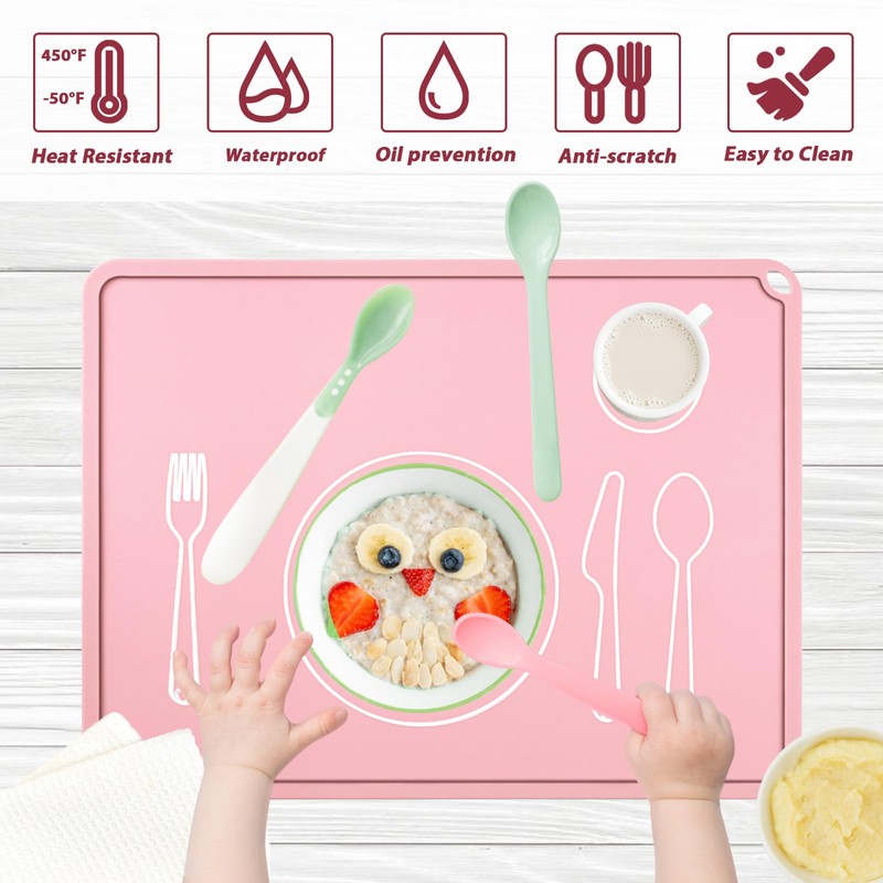 Webake Platzset Abwaschbar Silikon 2 Stück Tischsets Platzsets Abwischbar 40