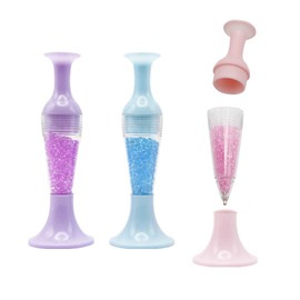 3Pcs Diamond Art Painting Pens Tools Sets, Vase Upright Design Diamond Art Accessories with Diamonds Storage, Great Gifts for Diamond Art Lover(Pink + Purple + Blue)