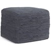 Simpli Home Fredrik Boho Square Pouf in Dark Blue Woven