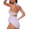 EastElegant Maternity Ruffle Ribbed Cutout One Piece Swimwear Square Ring