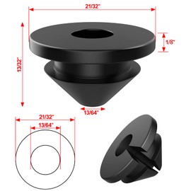 BLIKA 50 Pack Cable Railing Rubber Grommets for 1/8" 5/32" 3/16" Cables for Metal Cable Railing Posts, 1/8" Cable Railing Grommet, Cable Railing Protective Sleeves for Metal Posts, BL10-L