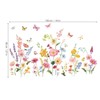decalmile Summer Garden Flower Wall Decals Daisy Wildflower Grass Butterflies