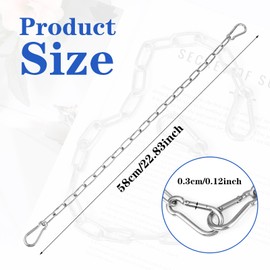 Chain, Stainless Steel Chain, Metal Chain, Safety Door Chain Lock with Mountaineering Buckles on Both Ends, Pet Dog Chain for Bicycle Doors, Fences, Roller Locks, Anti-Theft Chain