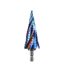 SALI M35 HSS Step Drill Bit 4-32 mm Four Spiral Flute Cobalt Step Drill 1/4" Hex Shank Quick Change Design High Speed Steel Step Drill Bit for Metal, Stainless Steel, Aluminum, Wood, Plastic