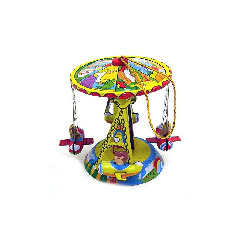O012 Tin Toy Ornament Carousel Merry Go Round Christmas Tree