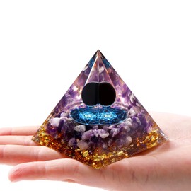 MAIBAOTA 2.4" Amethyst Orgonite Healing Crystals Orgone Energy Tower Gifts for Beginners Protection Energy Reiki Spiritual Balancing Meditation Chakra Positive Crystal