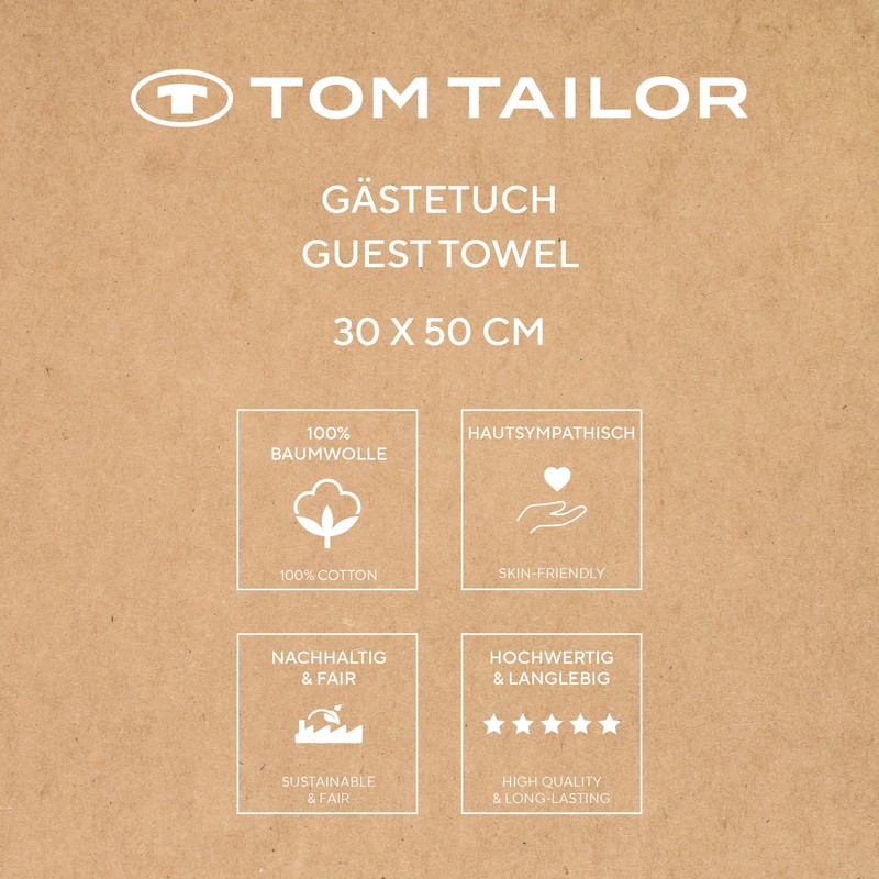 Tom Tailor Guest Towels, Set of 6, 30 x 50