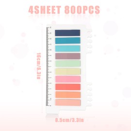 SAVITA 800pcs Index Tabs with Ruler, Colored Sticky Tabs Reusable Repositionable Page Tabs Writable Book Markers Page Flags for Reading Index File Folders Book Notes - Easy to Remove