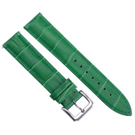 Binlun Leather Watch Strap, Quick Change Leather Strap, Replacement for Men and Women, 10 mm, 12 mm, 14 mm, 15 mm, 16 mm, 17 mm, 18 mm, 19 mm, 20 mm, 21 mm, 22 mm, 23 mm with 12 colours., Green