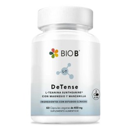 BIO B  DeTense con Suntheanine (L-Teanina), Magnesio y Manzanilla  Apoyo al Enfoque, Relajacin y Bienestar Diario  60 Cpsulas Veganas                 