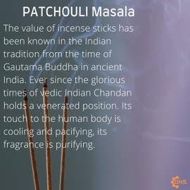 HEM Patchouli Premium Incense Sticks, Full Pack of 12, Each 15 gms with DHS incense stick holder for Yoga, Meditation, Healing, Spirituality, Aromatherapy, Incense Spa and Relaxation…